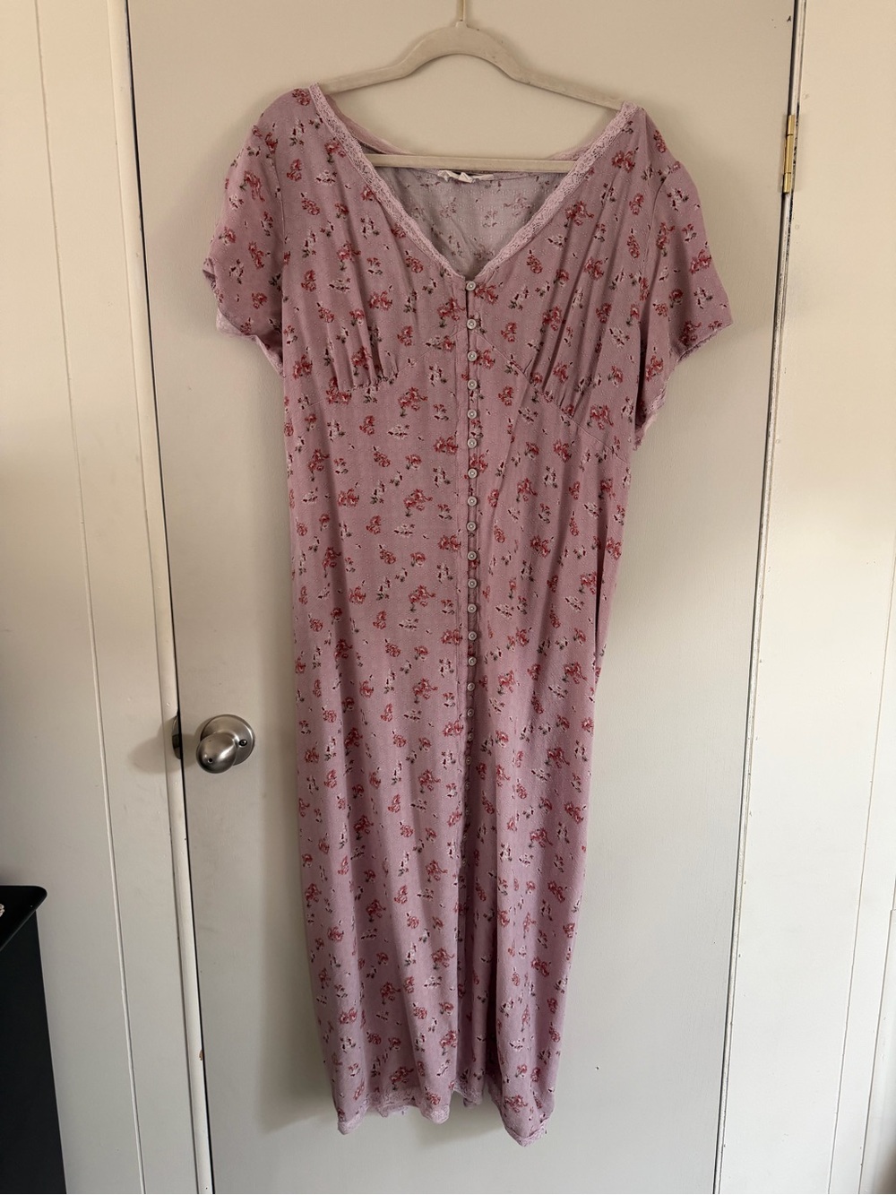 Women's Lavender Floral Button-Front dress